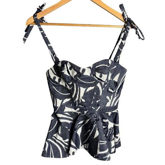 Andres Otalora Ciudad Perdida Top Navy Print Size 0 NWT - Picture 1 of 3